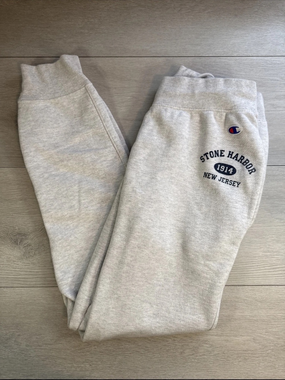 Champion Reverse Weave Sweatpants Mens Large Stone Harbor New Jersey 1914 Gray